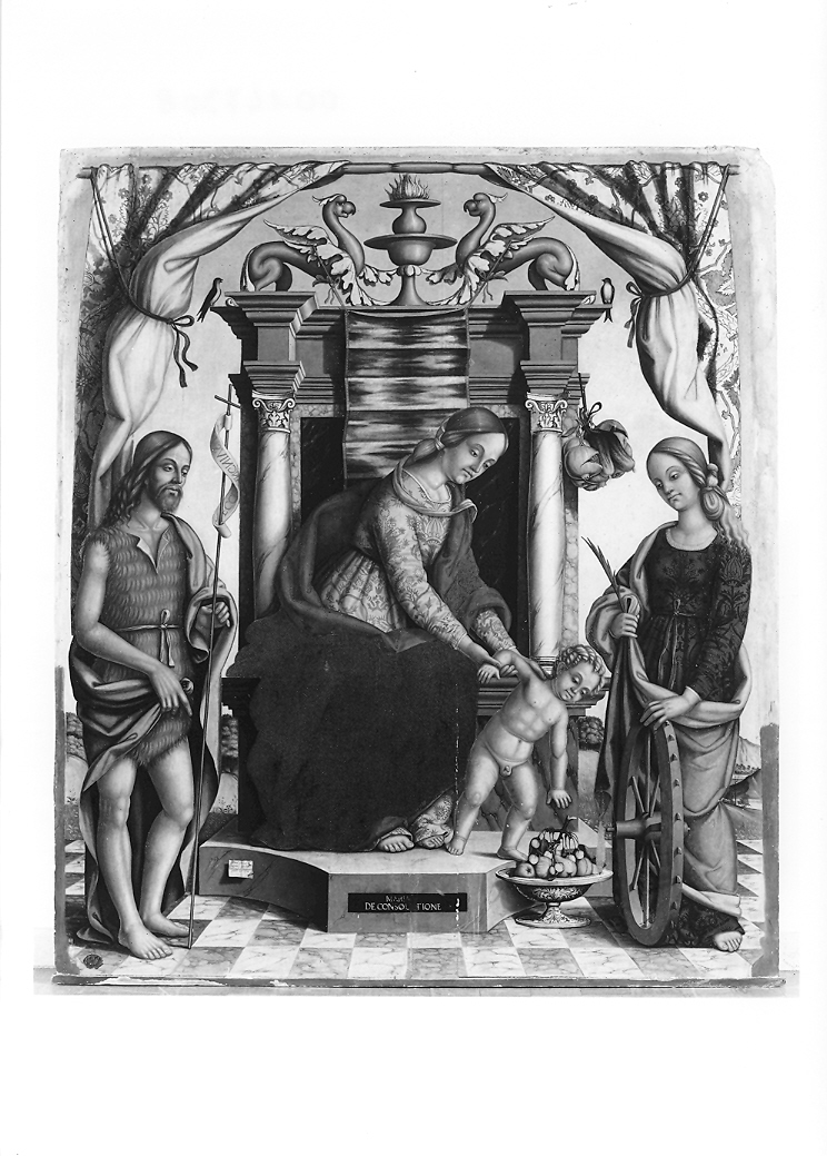 Madonna con Bambino in trono e Santi (dipinto) di Agabiti Pietro Paolo (sec. XVI)