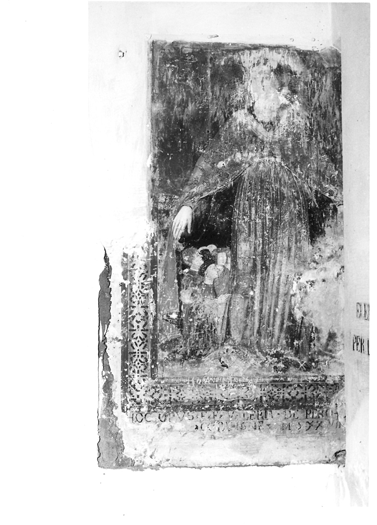 Madonna della Misericordia (dipinto, frammento) di Pagani Vincenzo (sec. XVI)
