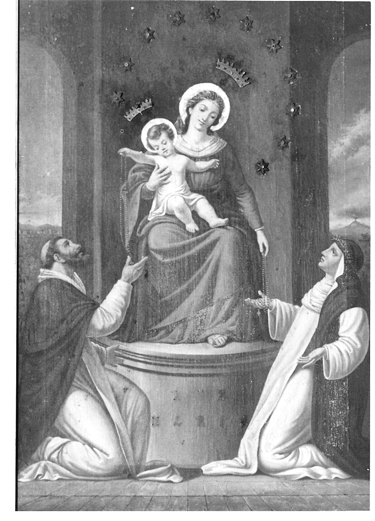 Madonna del Rosario con San Domenico e Santa Caterina da Siena (dipinto) - ambito marchigiano (prima metà sec. XIX)