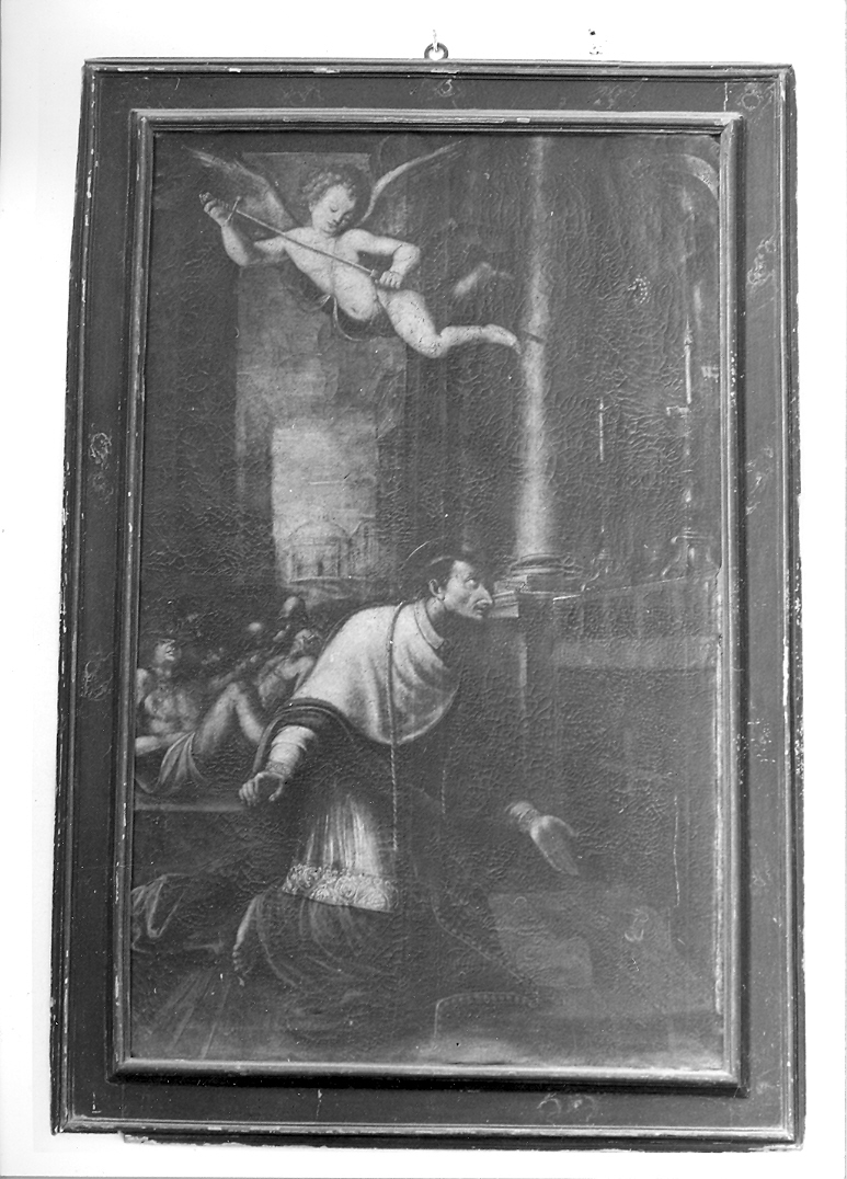 San Carlo Borromeo (dipinto) di Guerrieri Giovanni Francesco (attribuito) (sec. XVII)
