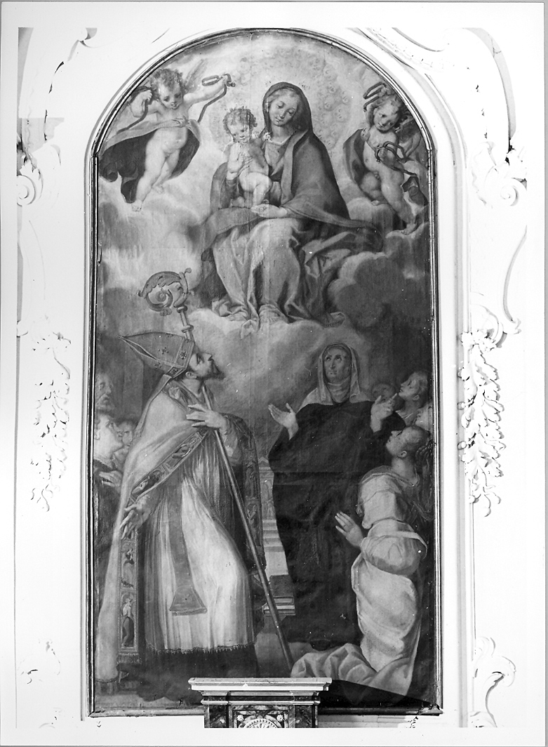 Madonna con Bambino e Santi (dipinto) di Cimatori Antonio detto Visaccio (attribuito) (primo quarto sec. XVII)