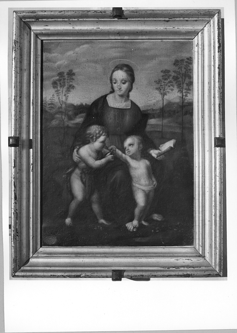 Madonna del cardellino, Madonna con Bambino e San Giovannino (dipinto) di Dertenois Teresa (sec. XIX)