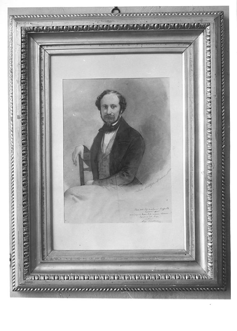 ritratto a mezza figura di Adeodato Malatesta (dipinto) di Travalloni Luigi (sec. XIX)