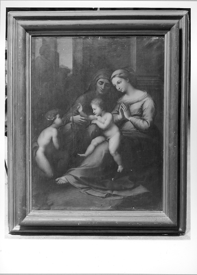 Madonna con Gesù Bambino San Giovanni Battista bambino e Sant'Elisabetta (dipinto) di Bianchini G (fine sec. XIX)
