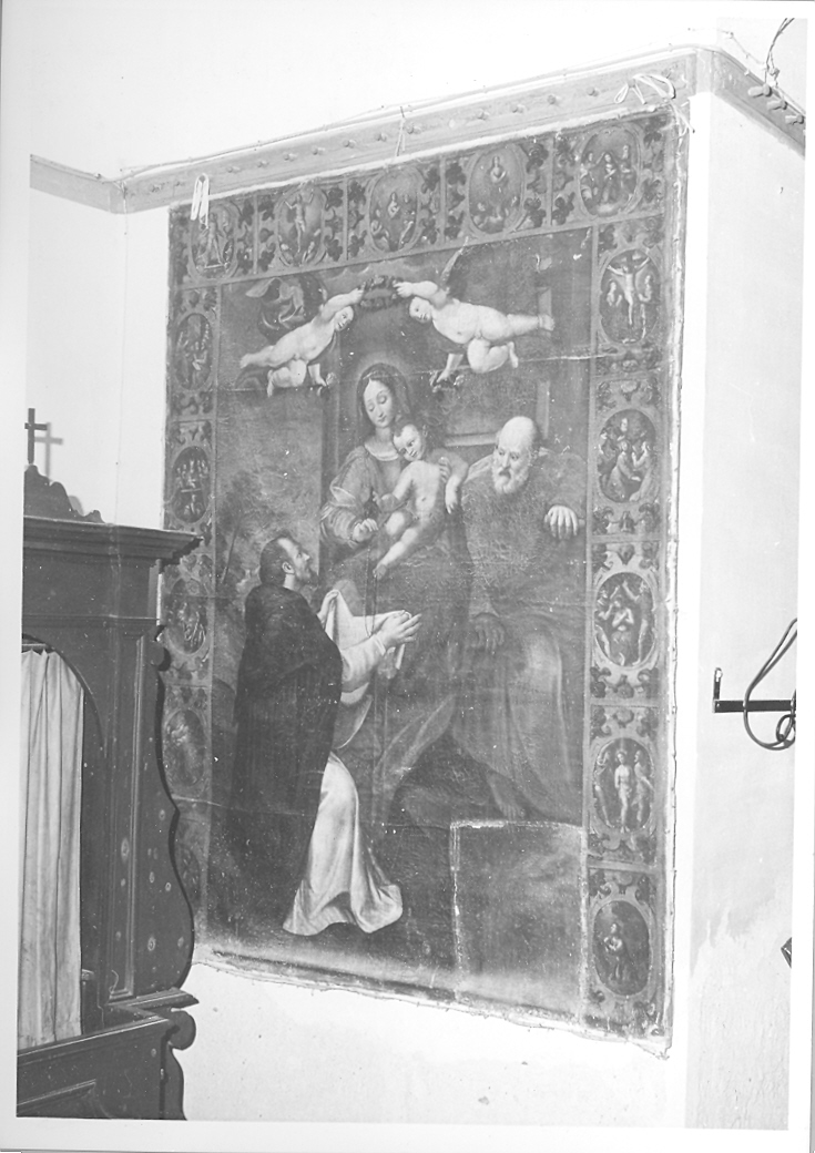 Madonna del Rosario con Santi domenicani e misteri del rosario (dipinto) di Fiori Federico detto Barocci (scuola) (sec. XVII)