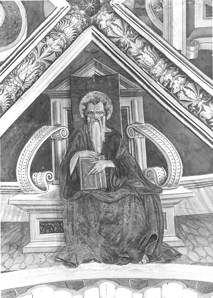 San Matteo Evangelista (dipinto, elemento d'insieme) di Alemanno Pietro (attribuito) (sec. XV)