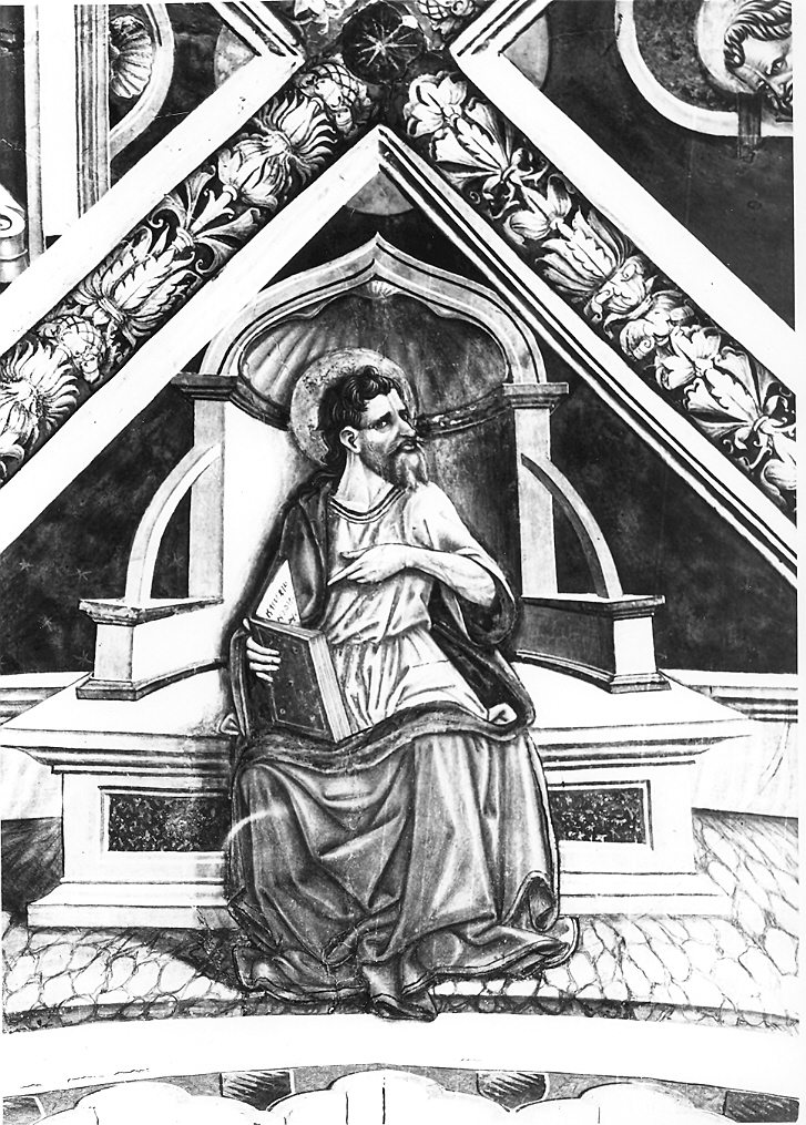 San Luca (dipinto, elemento d'insieme) di Alemanno Pietro (attribuito) (sec. XV)