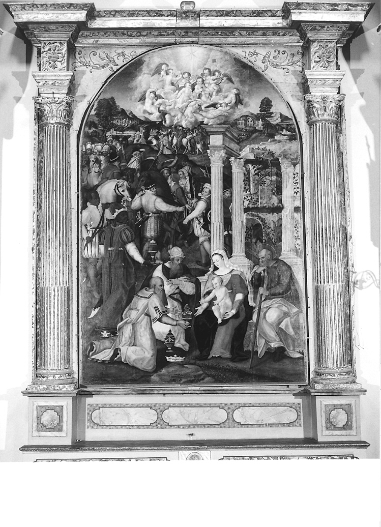 adorazione dei Re Magi (dipinto) di Magistris Simone de, Magistris Giovan Francesco de (sec. XVI)