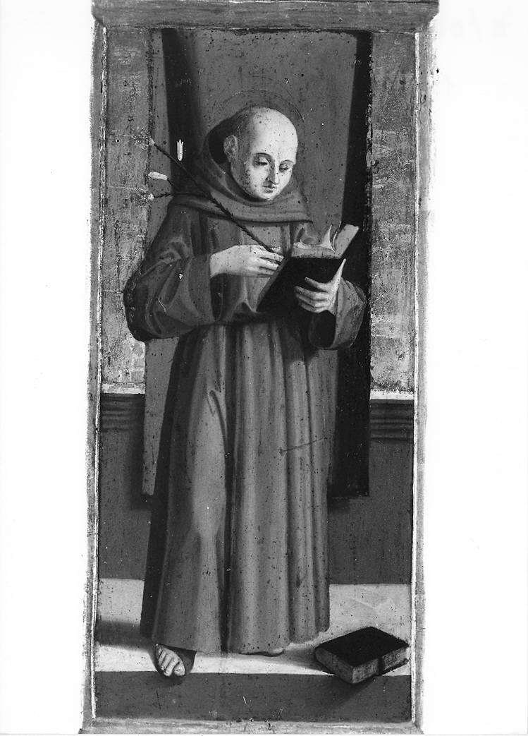 Sant'Antonio da Padova (dipinto, elemento d'insieme) di Palmezzano Marco (sec. XVI)
