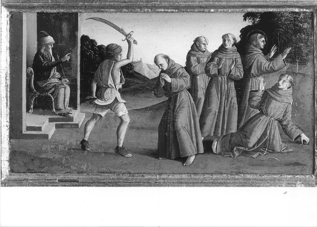 martirio dei protomartiri francescani (dipinto, elemento d'insieme) di Palmezzano Marco (sec. XVI)