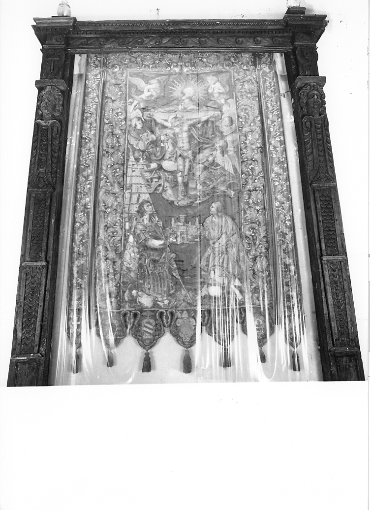 Pala dei Santi Diego e Giuliano martire, Madonna con Bambino in gloria e Santi (dipinto) di Cantarini Simone detto Pesarese (attribuito) (metà sec. XVII)