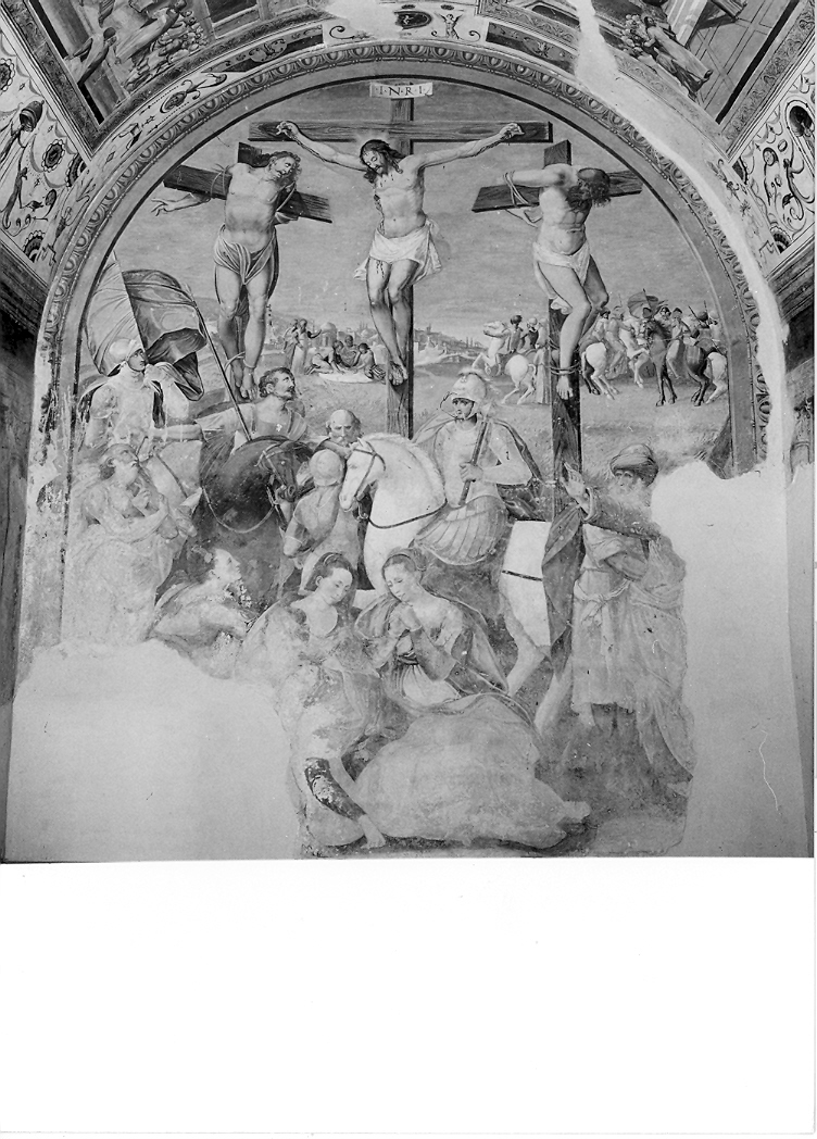 crocifissione di Cristo (dipinto, elemento d'insieme) di Magistris Simone de, Magistris Giovan Francesco de (sec. XVI)