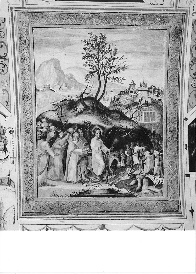 entrata di Cristo in Gerusalemme (dipinto, elemento d'insieme) di Magistris Simone de, Magistris Giovan Francesco de (sec. XVI)