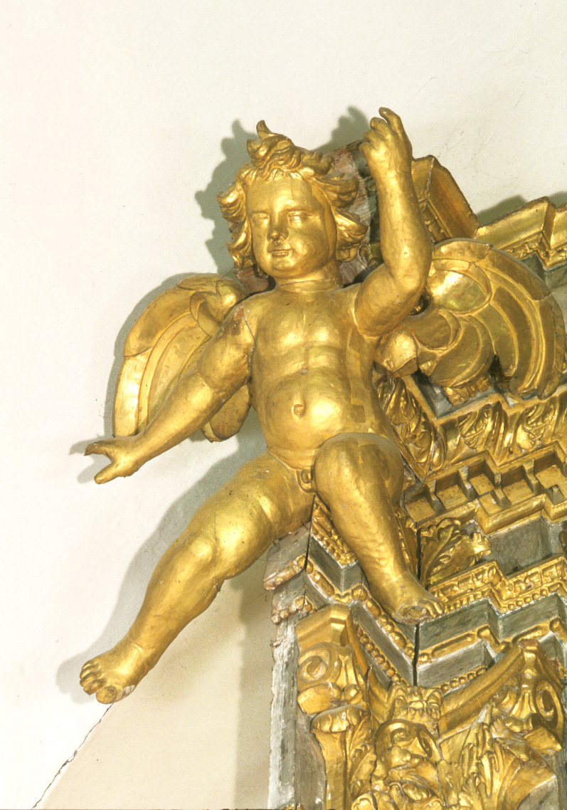 angelo festante, angelo (scultura, elemento d'insieme) di Giglioni Francesco (sec. XVII)