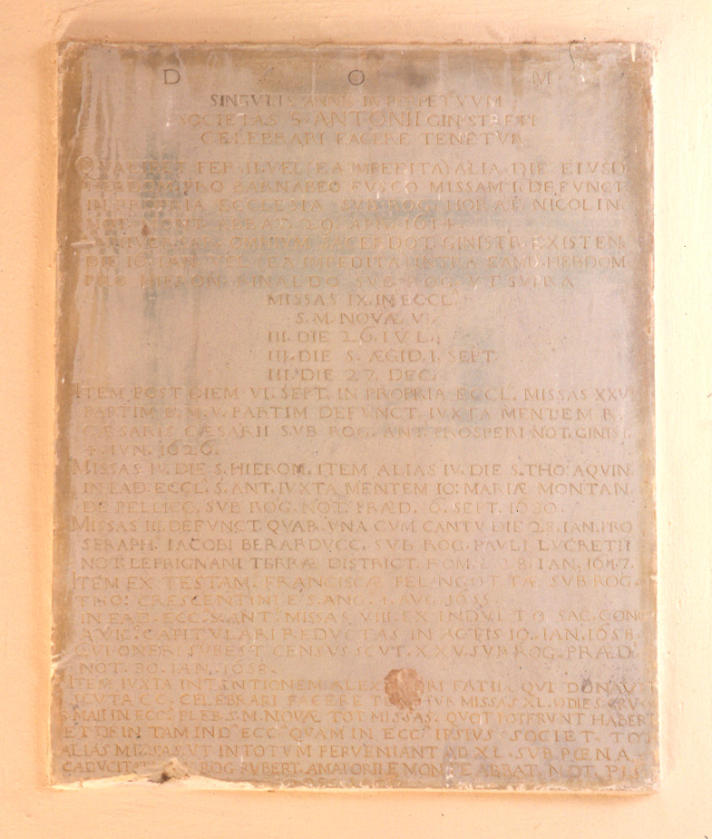 lapide - bottega pesarese (terzo quarto sec. XVII)