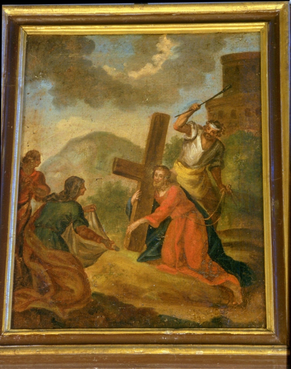 stazione VI: Gesù asciugato dalla Veronica (Via Crucis, elemento d'insieme) - ambito marchigiano (fine/inizio secc. XVII/ XVIII)
