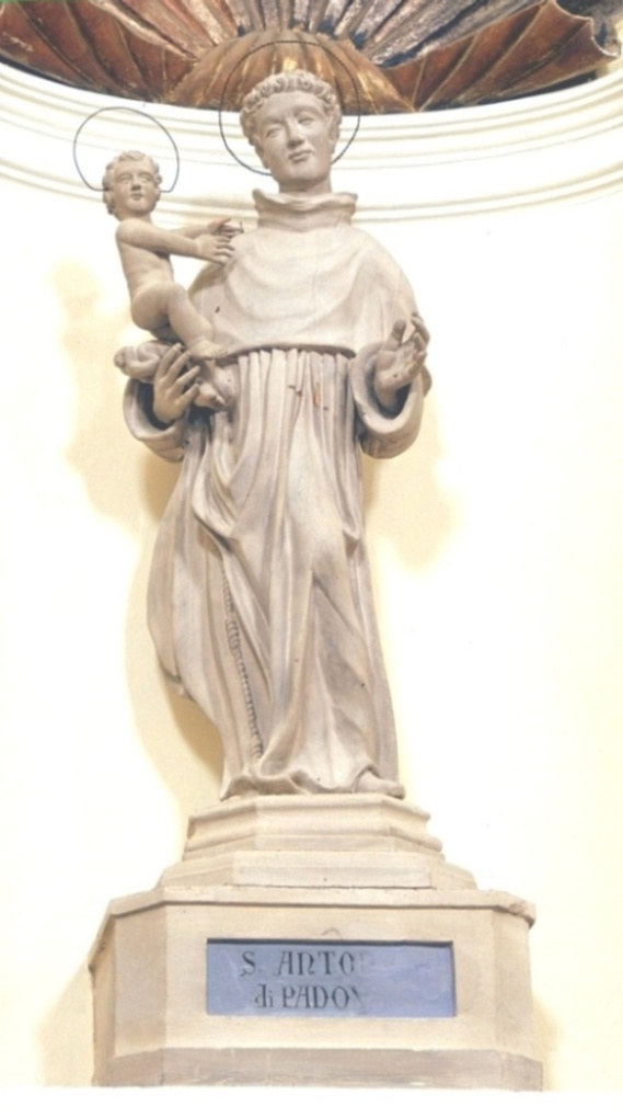 apparizione di Gesù Bambino a Sant'Antonio da Padova (statua) - bottega marchigiana (sec. XVIII)