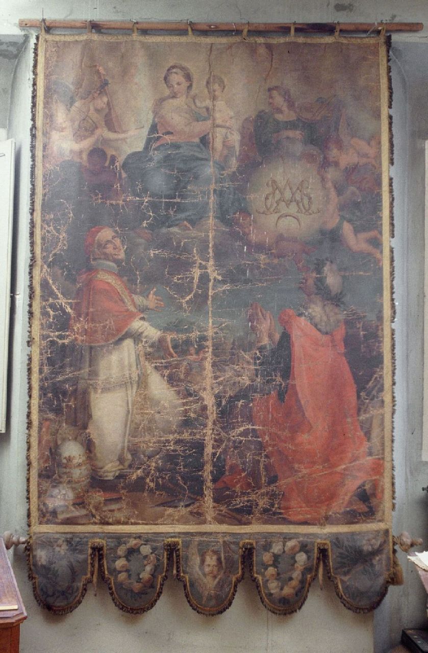 Madonna con Bambino in gloria (dipinto) di Paolucci Carlo (sec. XVIII)