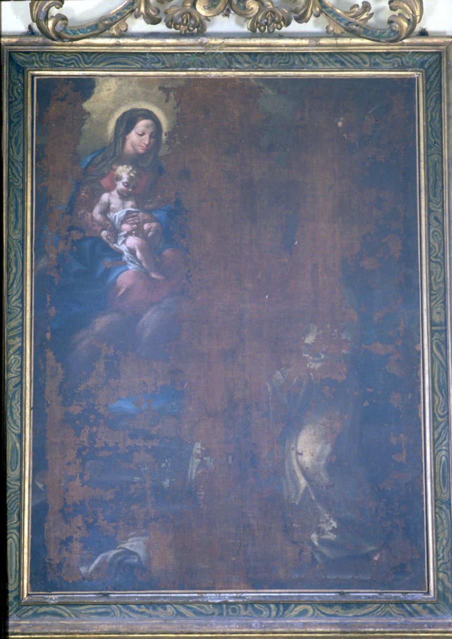 Madonna con Bambino e Santa Marina, Madonna con Bambino (pala d'altare, elemento d'insieme) - ambito pesarese (seconda metà sec. XVII)