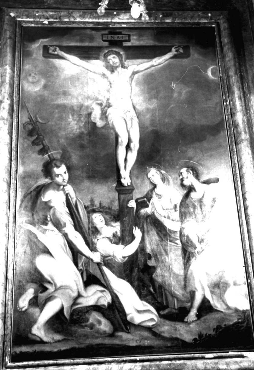 Crocifissione di Gesù Cristo tra i Santi Giuda, Simone, Maddalena e Caterina d'Alessandria, crocifissione di Cristo (dipinto) di Fiori Federico detto Barocci (prima metà sec. XVII)