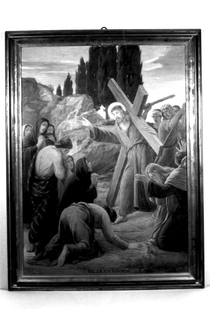 Le pie donne, stazione VIII: Gesù consola le donne di Gerusalemme (dipinto, elemento d'insieme) di Pavisa Ciro (inizio sec. XX)