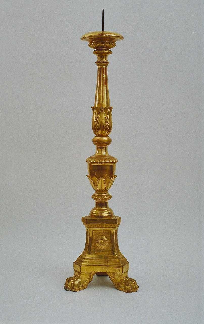 candelabro, serie - bottega marchigiana (fine/inizio secc. XIX/ XX)