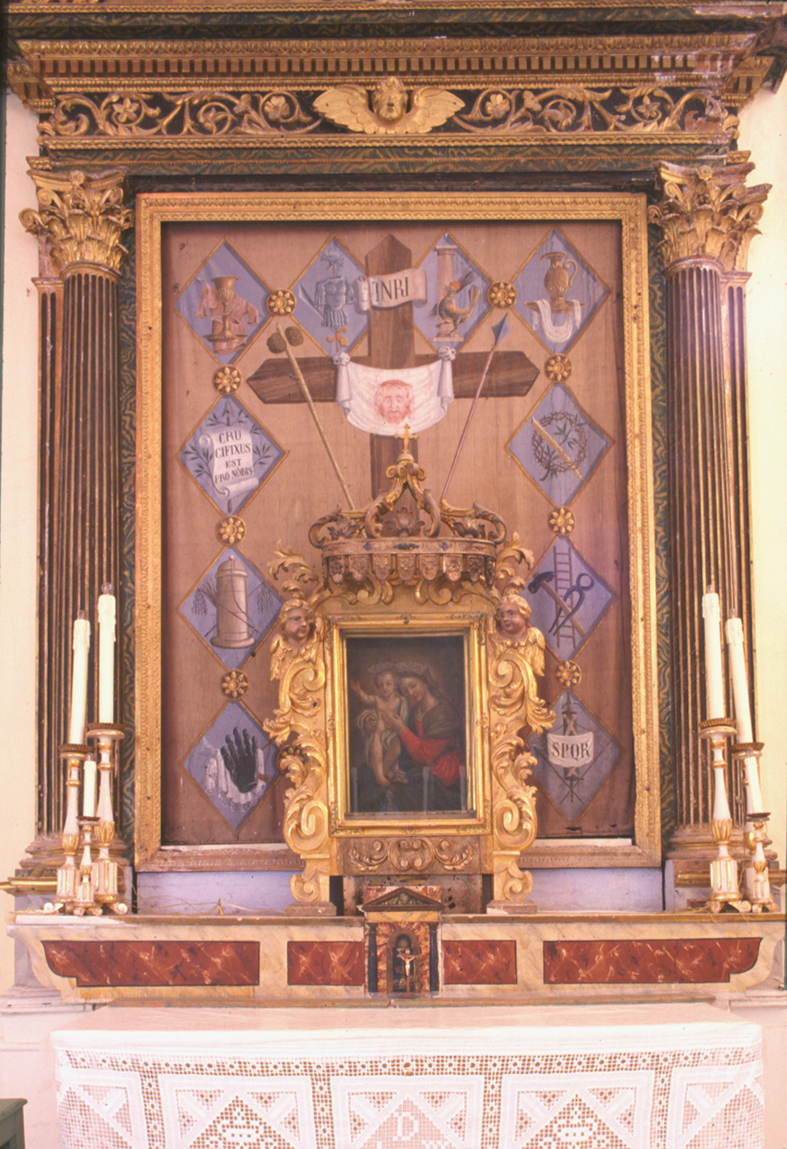croce con simboli della Passione (tenda) - ambito pesarese (seconda metà sec. XIX)