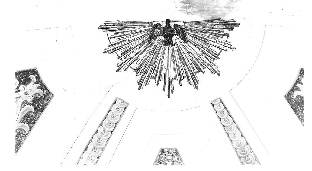 colomba dello Spirito Santo (decorazione plastica) - bottega marchigiana (sec. XIX)