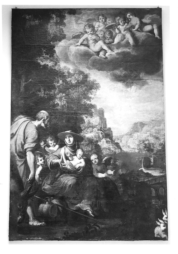 riposo nella fuga in Egitto (dipinto) di Cialdieri Girolamo di Bartolomeo (sec. XVII)