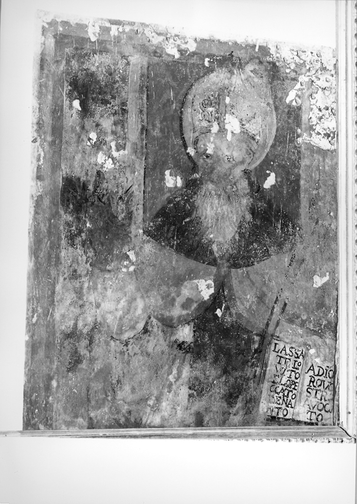 Santo (dipinto, frammento) - ambito marchigiano (secc. XV/ XVI)