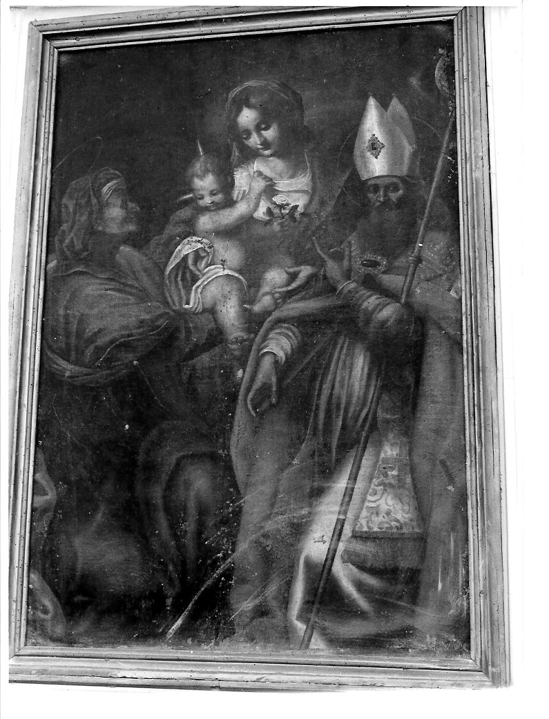 Madonna con Bambino e Santi (dipinto) di Ridolfi Claudio (cerchia) (prima metà sec. XVII)