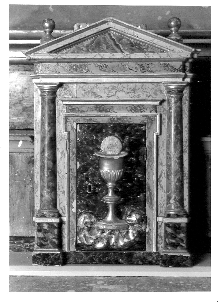 tabernacolo - a frontale architettonico - bottega marchigiana (seconda metà sec. XIX)