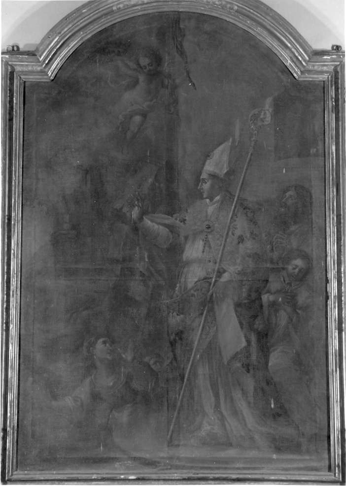miracolo di santo vescovo (dipinto) - ambito marchigiano (seconda metà sec. XVIII)
