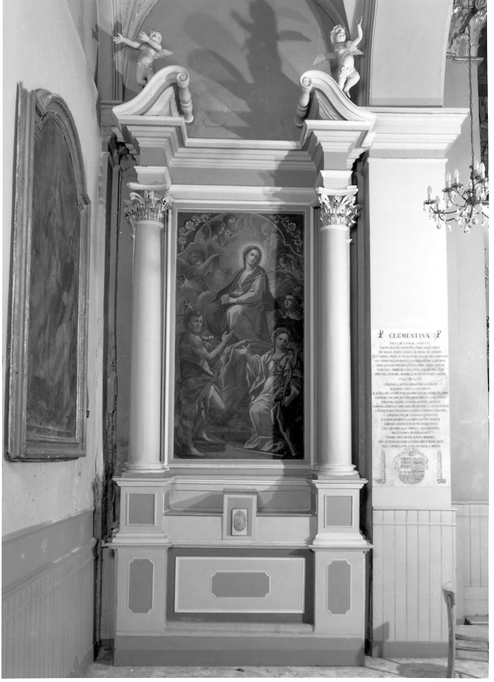 Madonna Addolorata san Giovanni Battista, San Vincenzo Ferrer e Santa Caterina d'Alessandria (dipinto) di Ricci Filippo (sec. XVIII)