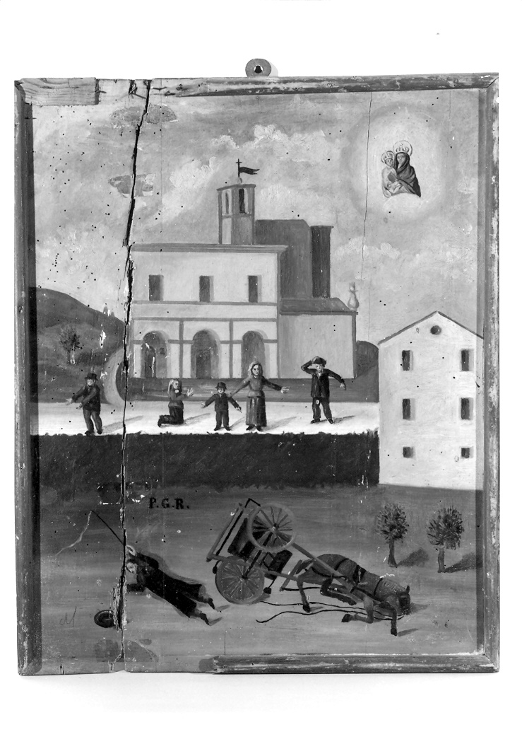 incidente con calesse (ex voto) - ambito marchigiano (fine/inizio secc. XIX/ XX)