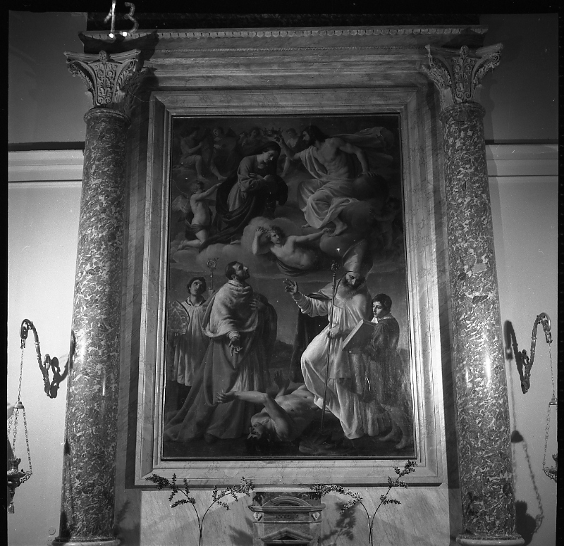 incoronazione di Maria Vergine con San Carlo Borromeo e Sant'Ubaldo (dipinto) di Spada Lionello (attribuito), Turchi Alessandro detto Orbetto (attribuito) (sec. XVII)