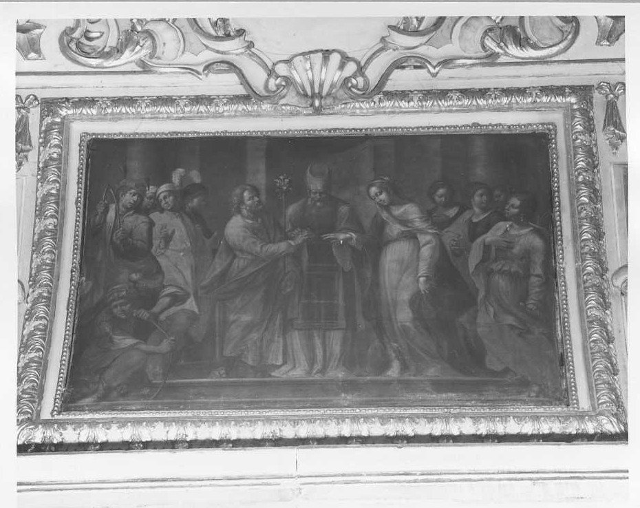 Sposalizio di Maria Vergine (dipinto, elemento d'insieme) di Patanazzi Alfonso (seconda metà sec. XVII)
