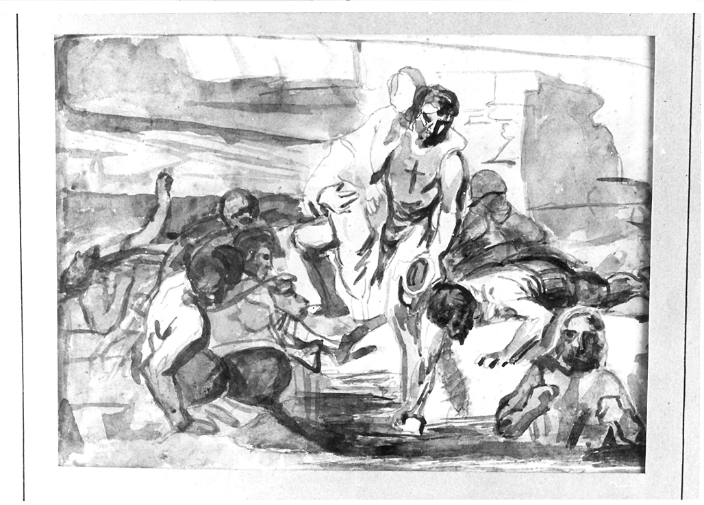 figure di crociati (dipinto) di Delacroix Eugéne (sec. XIX)