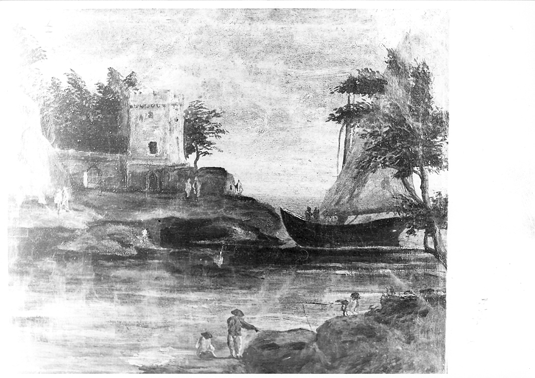 paesaggio marino (dipinto, pendant) - ambito marchigiano (metà sec. XX)