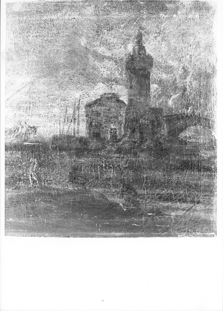 paesaggio marino (dipinto, pendant) - ambito marchigiano (metà sec. XX)