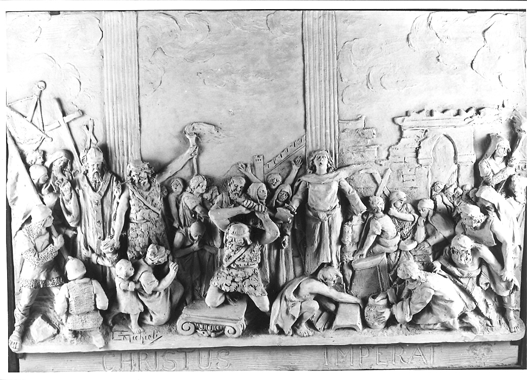 allegoria della Furia umana (rilievo) di Michieli Giuseppe (inizio sec. XX)