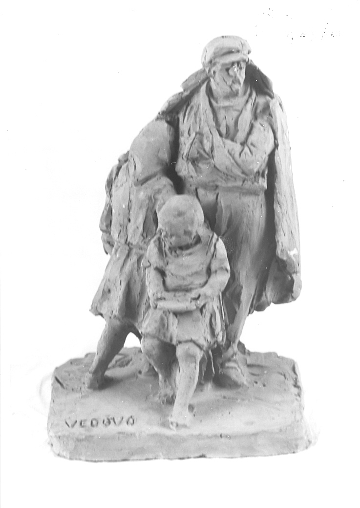 figura maschile con bambini (scultura) di Michieli Giuseppe (inizio sec. XX)