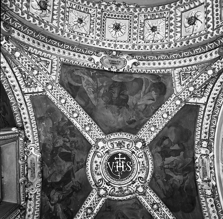 Cristo e la Madonna intercedono presso Dio Padre (dipinto, elemento d'insieme) di Boscoli Andrea (fine/inizio secc. XVI/ XVII)