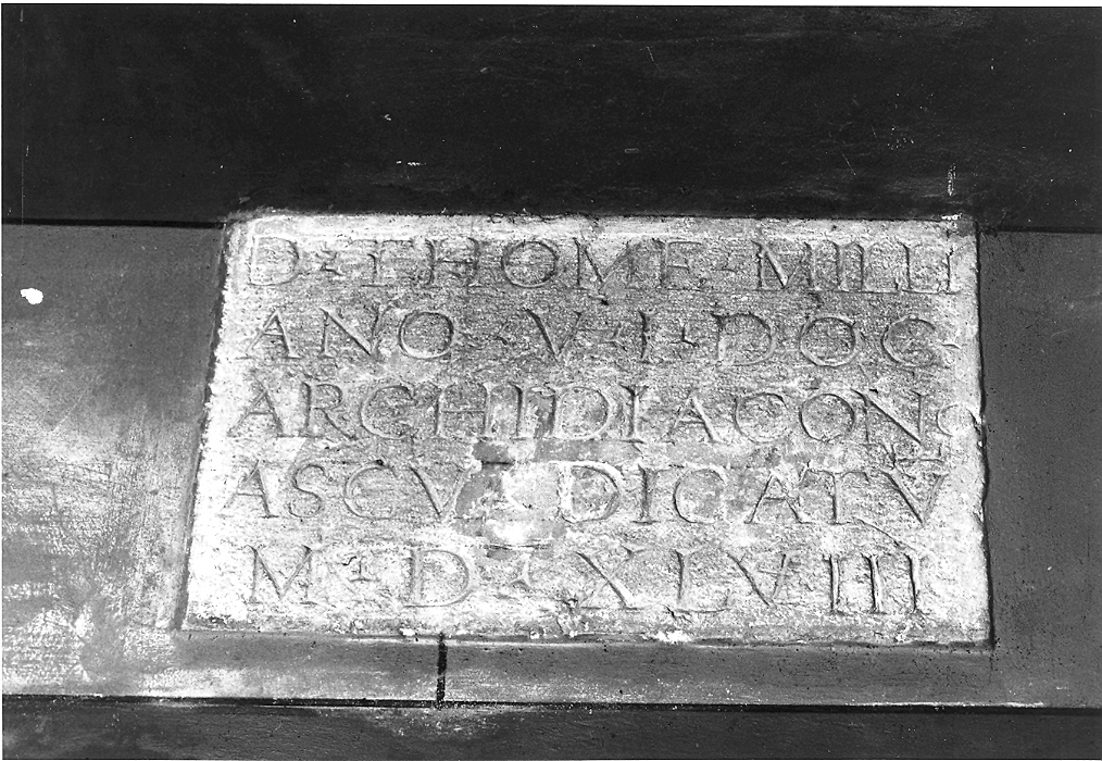 lapide commemorativa - bottega marchigiana (sec. XVI)