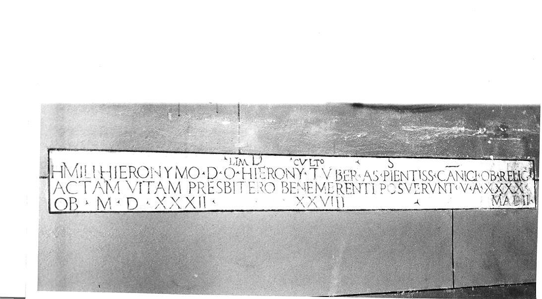 lapide tombale - bottega marchigiana (sec. XVI)