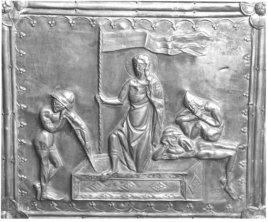 resurrezione di Cristo (placchetta, elemento d'insieme) - bottega marchigiana (fine/inizio secc. XIV/ XV)