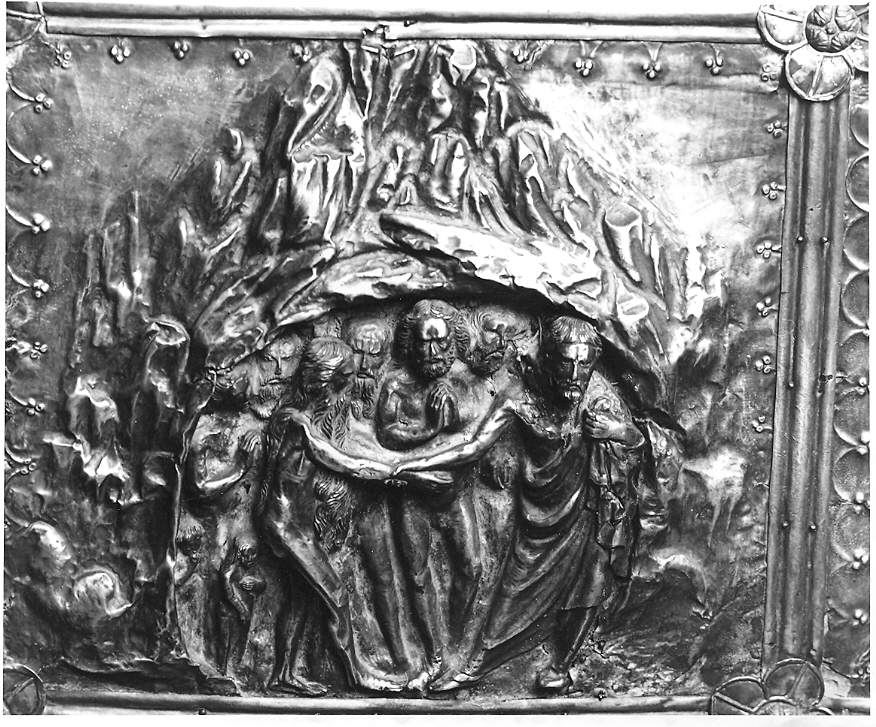 discesa di Cristo al limbo (placchetta, elemento d'insieme) - bottega marchigiana (fine/inizio secc. XIV/ XV)
