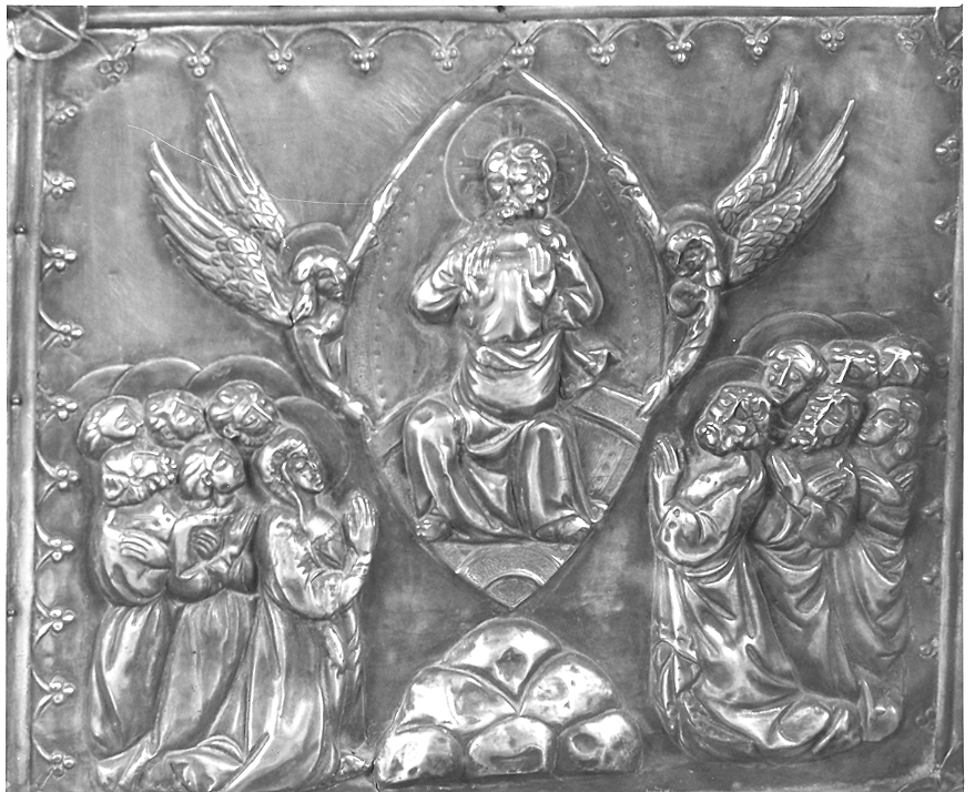 ascensione di Cristo (placchetta, elemento d'insieme) - bottega marchigiana (fine/inizio secc. XIV/ XV)