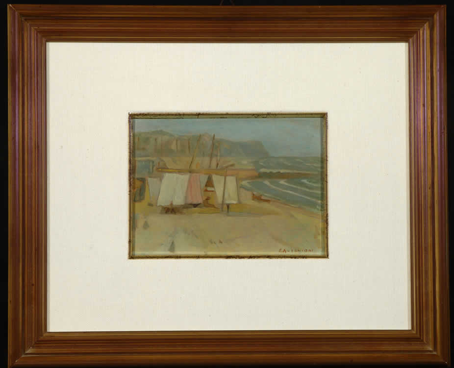 paesaggio marino (dipinto) di Antonioni Emilio (sec. XX)