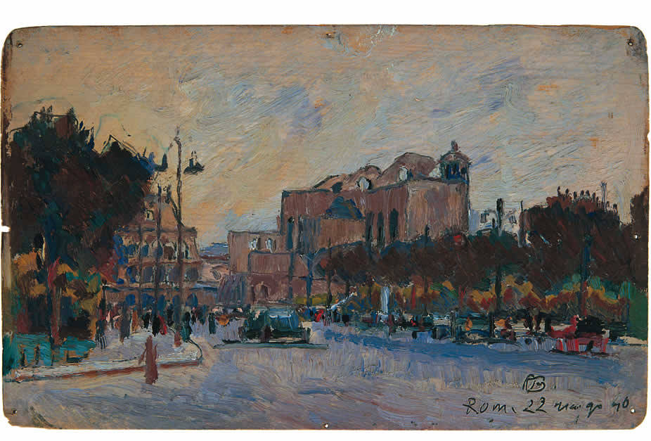 veduta di Roma (dipinto, serie) di Bucci Anselmo (sec. XX)